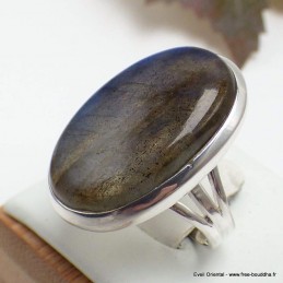 Grosse bague Labradorite bleue taille 59/60 