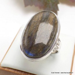 Grosse bague Labradorite bleue taille 59/60 