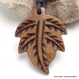 Pendentif tibétain Feuille de chanves perles Bijoux tibetains bouddhistes WN4.1