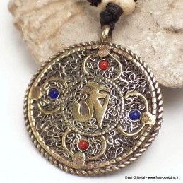 Bijou tibétain pendentif réversible Kalachakra Bijoux tibetains bouddhistes AAP13