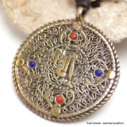 Bijou tibétain pendentif réversible Kalachakra Bijoux tibetains bouddhistes AAP13