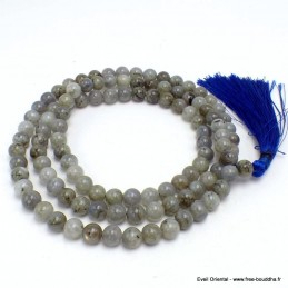 Mala de prières en Labradorite Mala tibétain 108 perles MADP57