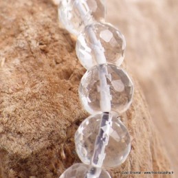 Bracelet mala tibétain en Cristal de Roche facetté Bracelets tibétains bouddhistes BM20