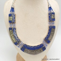 Collier tibetain femme couleur lapis lazuli Colliers tibétains et népalais COL30