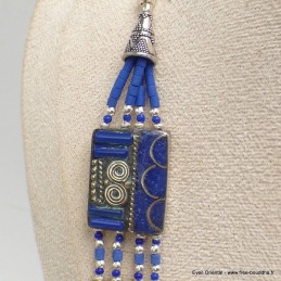 Collier tibetain femme couleur lapis lazuli 