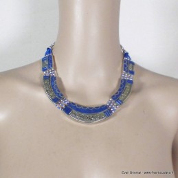 Collier tibetain femme couleur lapis lazuli 