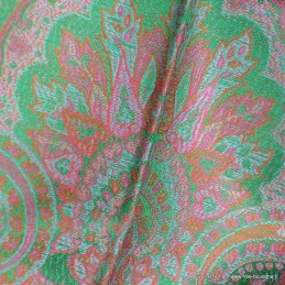 Etole pour femme en soie vert rose Pashminas pure soie CSS51