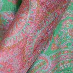 Etole pour femme en soie vert rose Pashminas pure soie CSS51