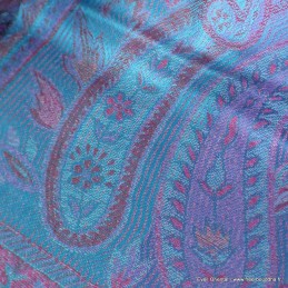 Pashmina femme en soie turquoise rose 