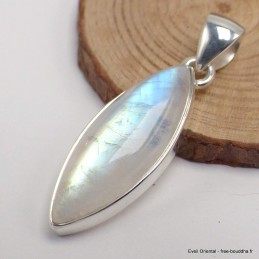 Pendentif en Authentique Pierre de lune bleue  