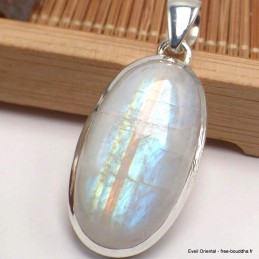 Pendentif Authentique Pierre de lune strie orange 