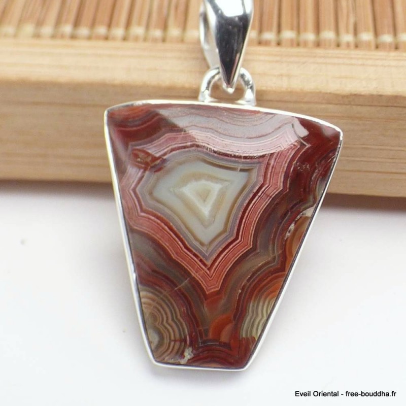 Pendentif Agate Laguna forme trapèze 