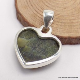 Petit pendentif Coeur en Opale verte 