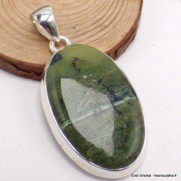 Pendentif Opale verte oval 