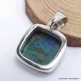 Petit pendentif Azurite malachite carré 