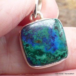 Petit pendentif Azurite malachite carré 