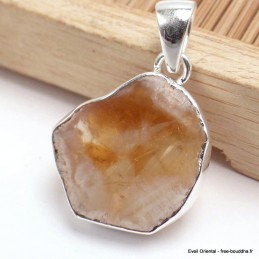 Pendentif en vraie Citrine Tranche asymétrique 