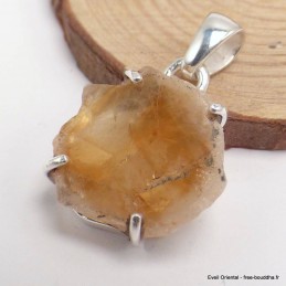 Pendentif authentique citrine serti griffes Pendentifs pierres naturelles BK95.9