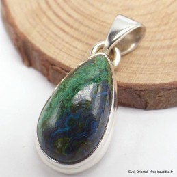 Petit pendentif Azurite malachite forme goutte 