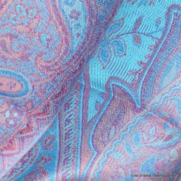 Pashmina femme en soie turquoise bordeau 