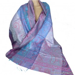 Pashmina femme en soie turquoise rose Tous les pashminas CSS64