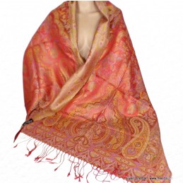 Pashmina femme en soie rouge or Tous les pashminas CSS65