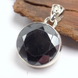 Pendentif Hématite ronde facettée Bijoux en Hématite LAM48