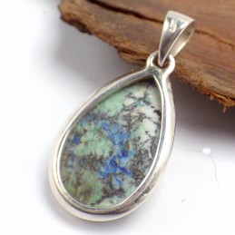 Pendentif Azurite naturelle forme goutte Bijoux en Azurite LAM40.1