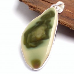 Pendentif en Jaspe Impérial dégradé de vert Pendentifs pierres naturelles XV16.3