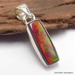 Pendentif allongé Ammolite du Canada qualité AAA Bijoux en Ammolite AW21