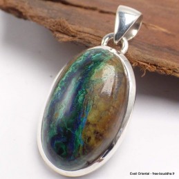 Pendentif Malachite sur Azurite turquoise rouille Pendentifs pierres naturelles AW12.2