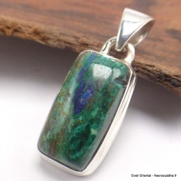 Pendentif rectangulaire Malachite sur Azurite Pendentifs pierres naturelles AW12.5