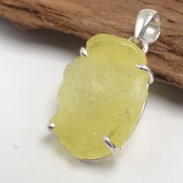 Pendentif pierre naturelle en Brucite jaune Bijoux en Brucite LAM38.8