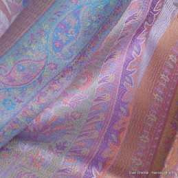 Châle mauve multicolore authentique soie Tous les pashminas CSS105