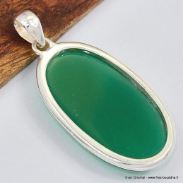 Pendentif oval Onyx vert 