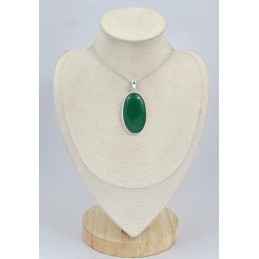 Pendentif oval Onyx vert 