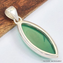 Pendentif Onyx vert marquise 