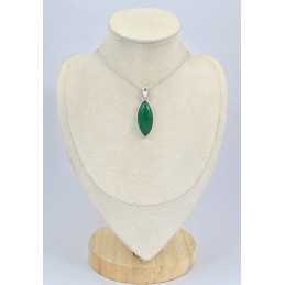 Pendentif Onyx vert marquise 