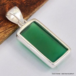 Pendentif Onyx vert rectangulaire 