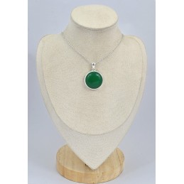 Pendentif rond en Onyx vert 