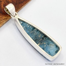 Pendentif Glaciérite blue ice forme libre 