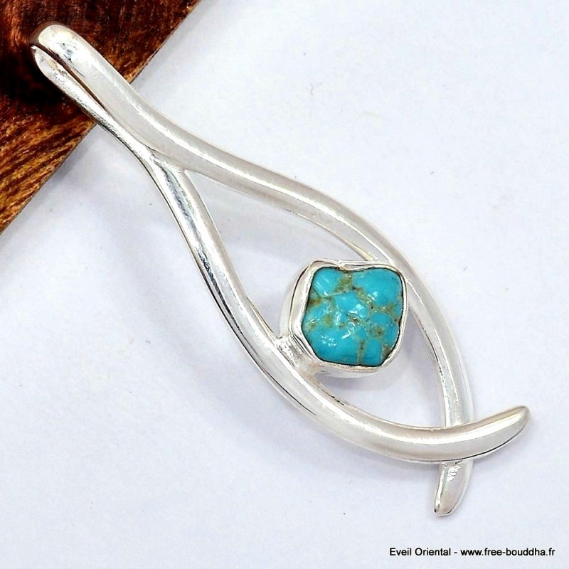 Pendentif argent Turquoise Kingman brute Pendentifs pierres naturelles SK8