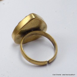 Bague Coeur Om tibétain taille ajustable Bagues tibétaines bouddhistes ref 106D.7