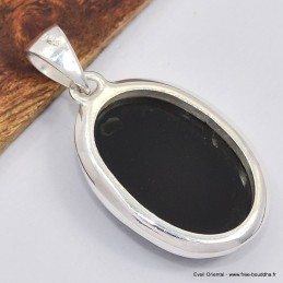 Pendentif oval en Onyx noir facetté Bijoux en Onyx noir SK10