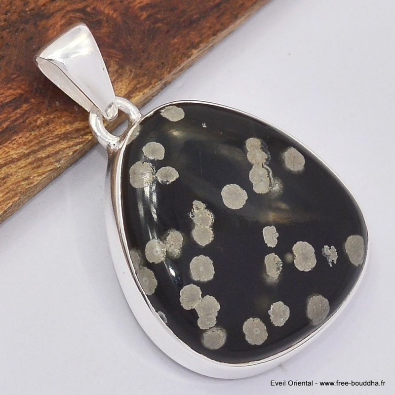 Pendentif argent Obsidienne Galaxie 