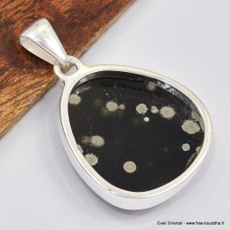 Pendentif argent Obsidienne Galaxie 