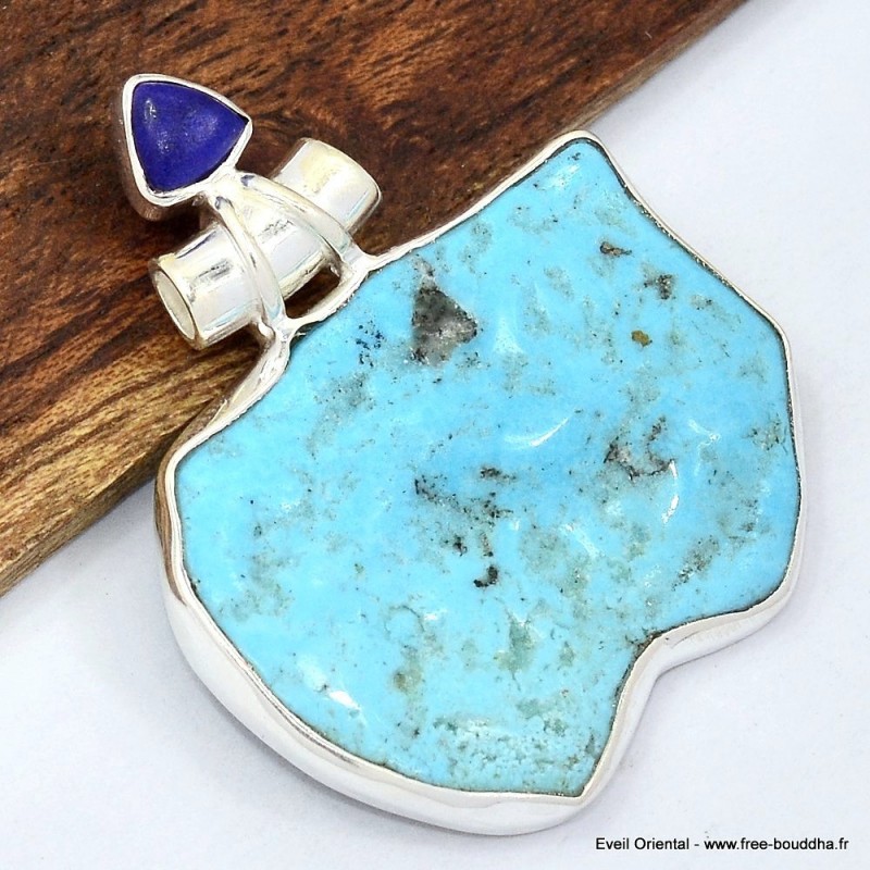 Gros pendentif Turquoise Kingman Lapis lazuli Bijoux en Turquoise Kingman SK14