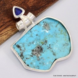 Gros pendentif Turquoise Kingman Lapis lazuli Bijoux en Turquoise Kingman SK14