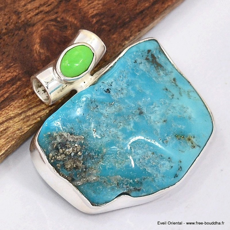 Pendentif argent Turquoise Kingman brute Bijoux en Turquoise Kingman SK14.3