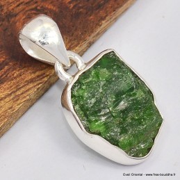 Pendentif Chrome diopside brut serti clos Bijoux en Chrome Diopside SK15.2